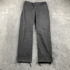 Levis Tapered Fit Jeans Womens 27 Gray Mid Rise Button Fly Raw Hem